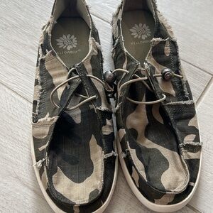 Yellow Box Camouflage Slip-On Shoes